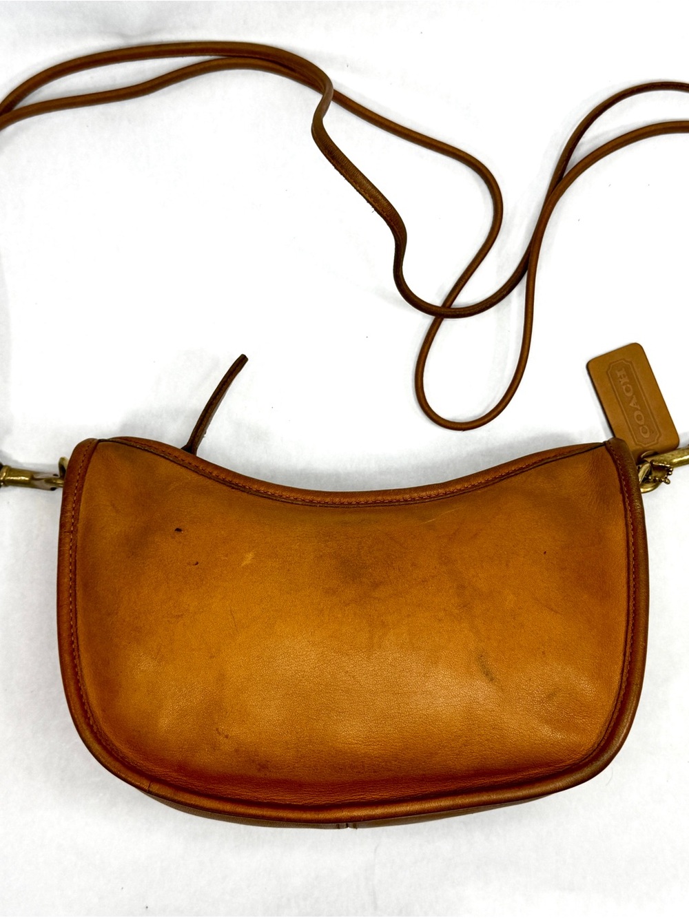 Vintage Coach 4080 Small Swinger Crossbody Bag Saddle Leather USA Made